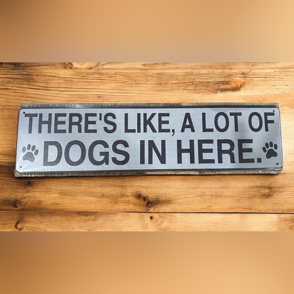 NEW Gray Dog Sign with Heather Blue Text